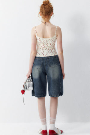 Cherry Print Cotton Lace Camisole