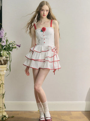 Cherry Red Jacquard Dress