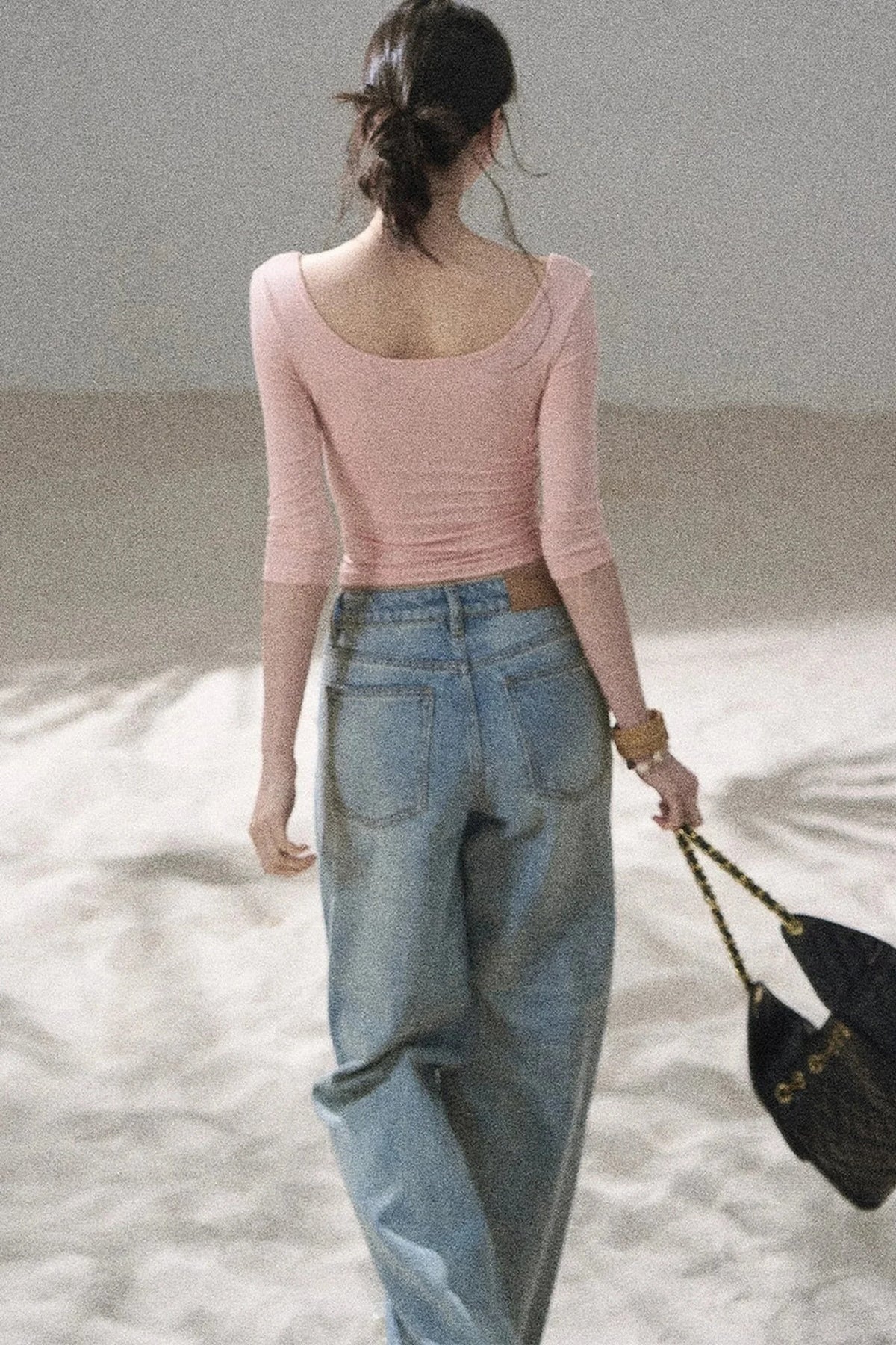 Chest Pad Long Sleeve Top