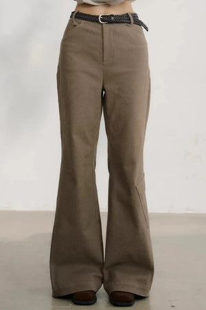 Chestnut Hand-Rolled Flared Pants