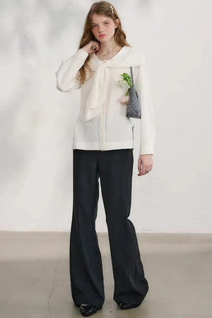 Chestnut Hand-Rolled Flared Pants
