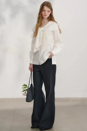 Chestnut Hand-Rolled Flared Pants