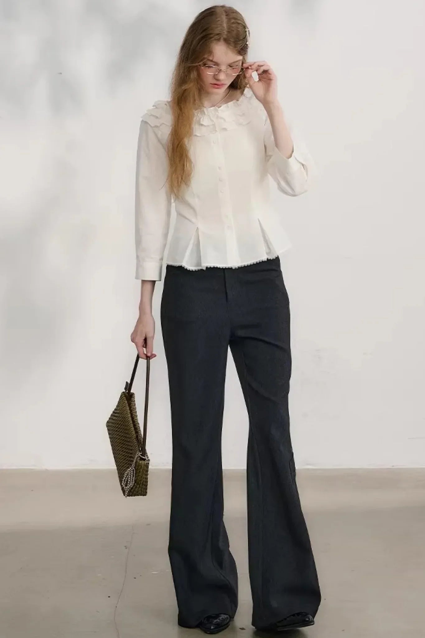 Chestnut Hand-Rolled Flared Pants