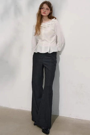 Chestnut Hand-Rolled Flared Pants