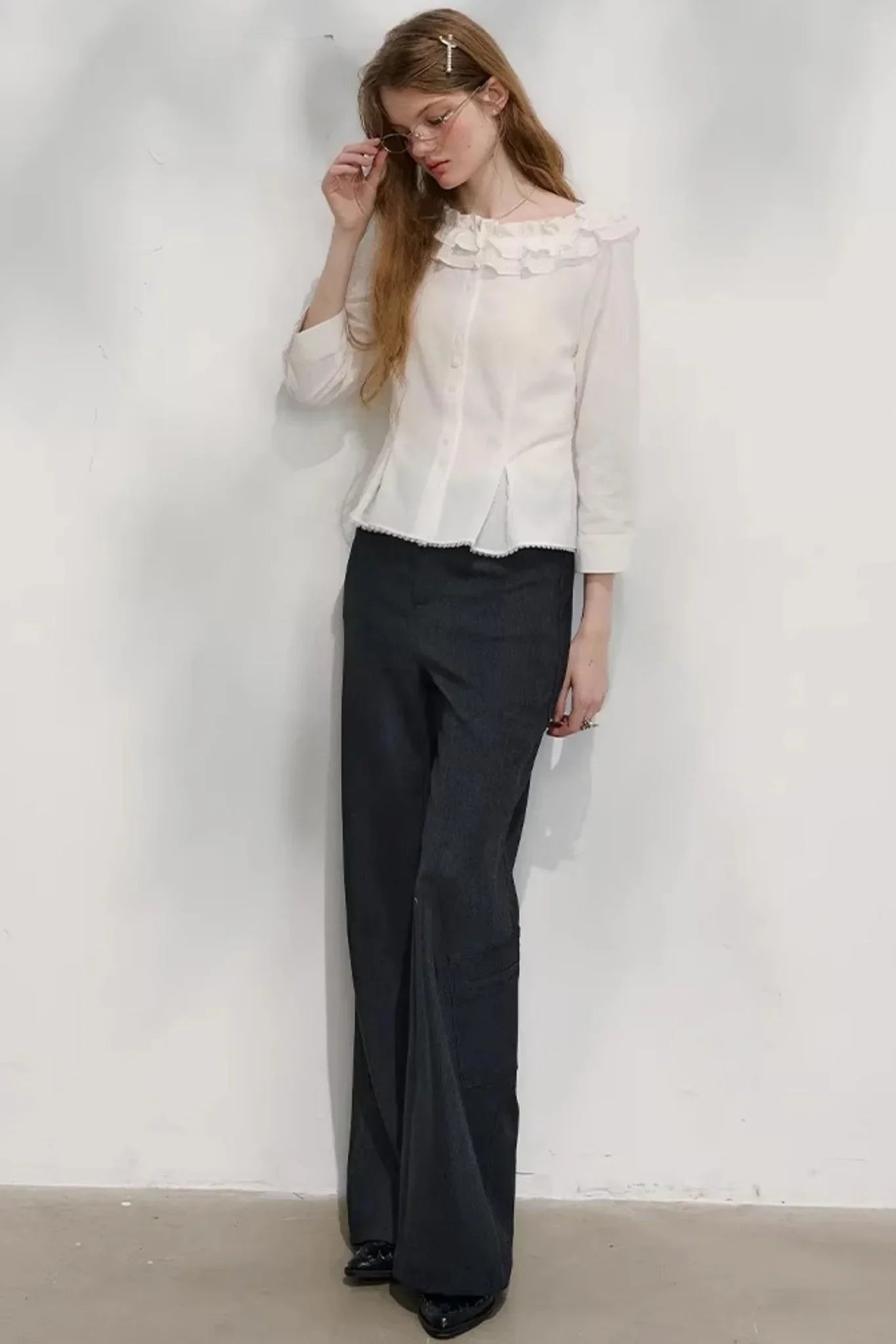 Chestnut Hand-Rolled Flared Pants