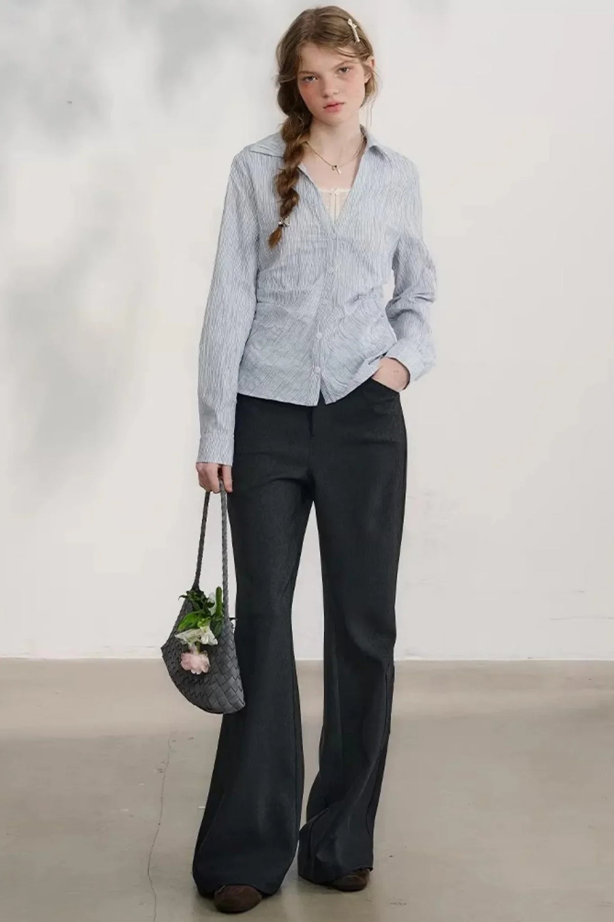 Chestnut Hand-Rolled Flared Pants