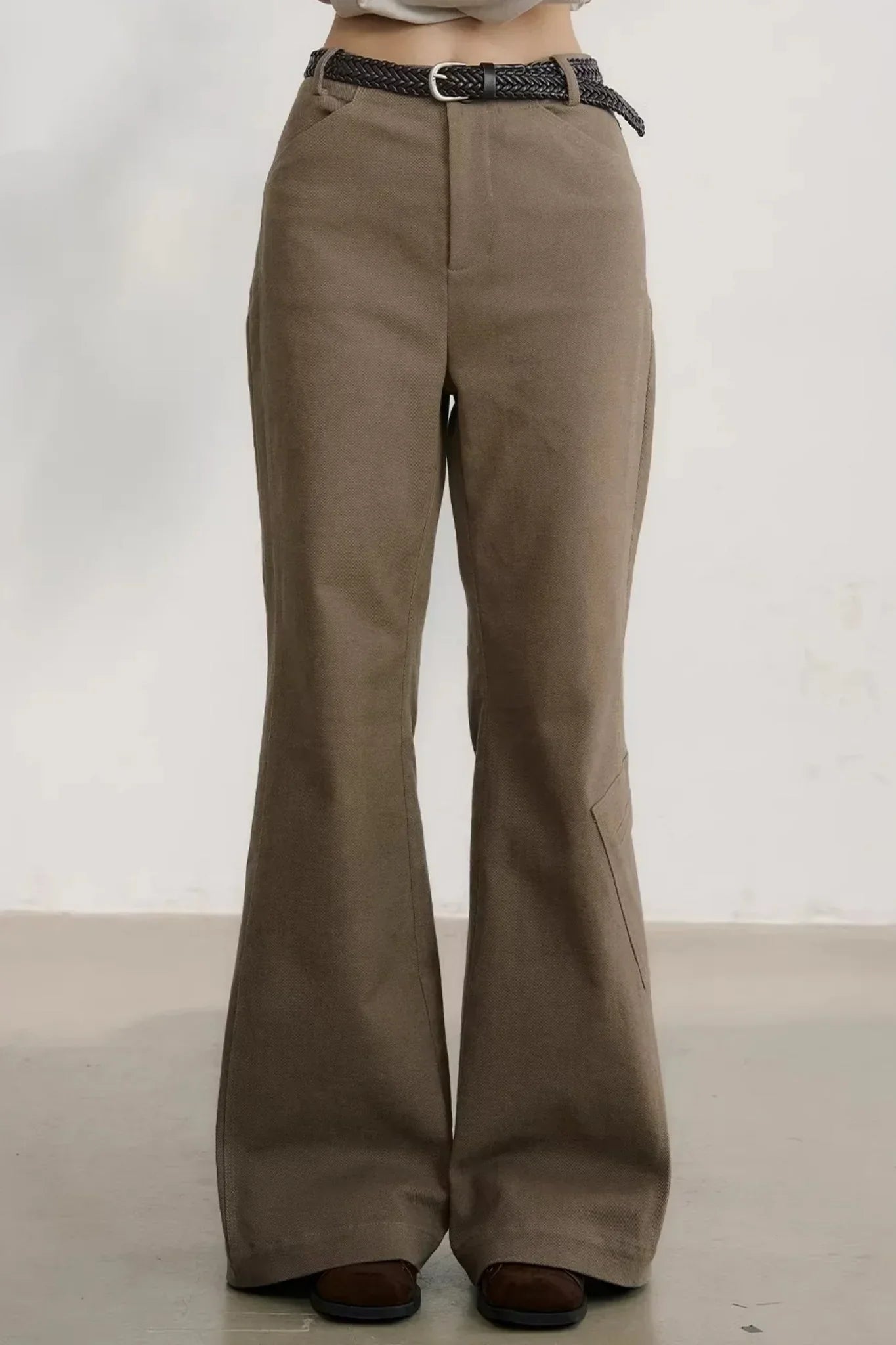 Chestnut Hand-Rolled Flared Pants