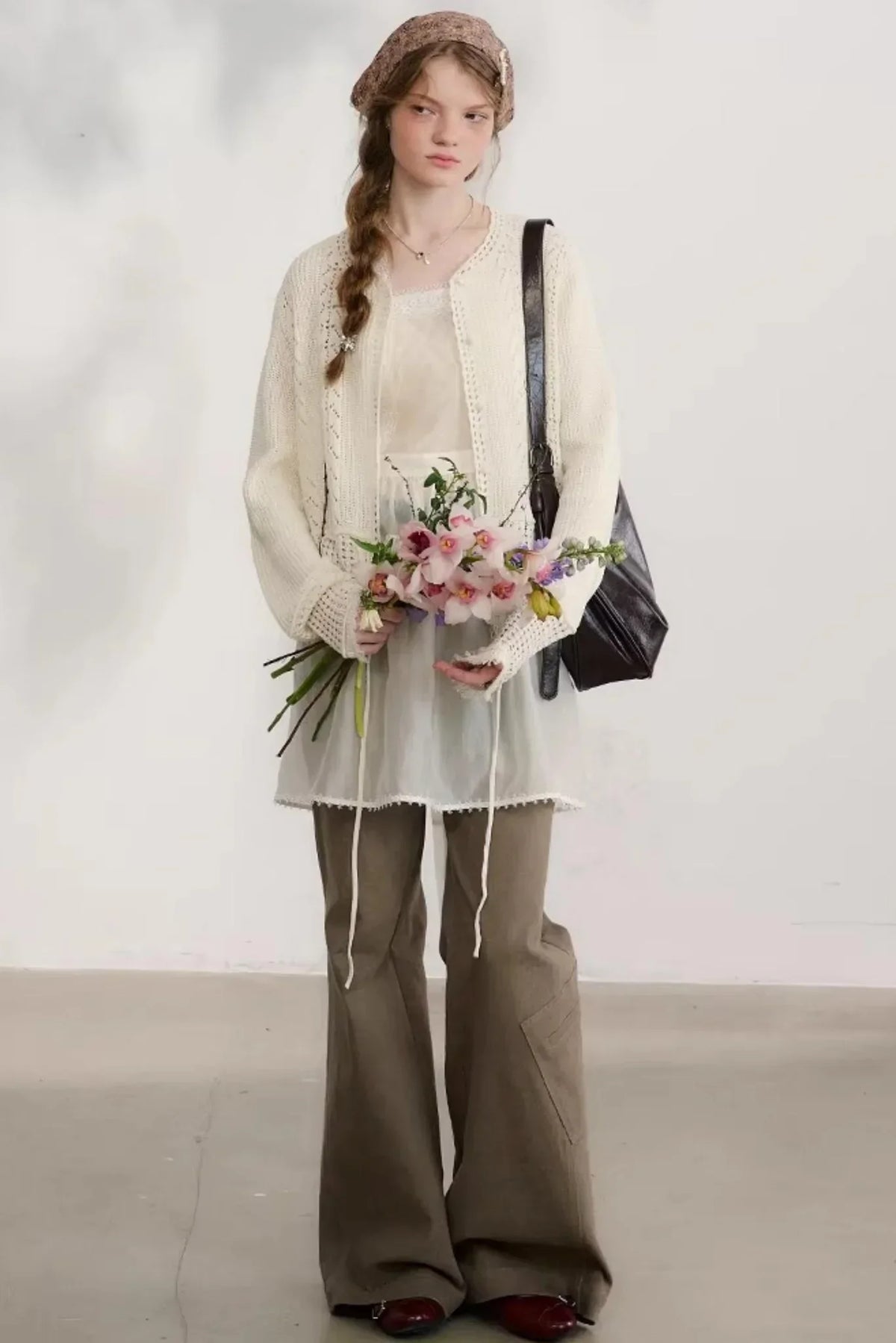 Chestnut Hand-Rolled Flared Pants