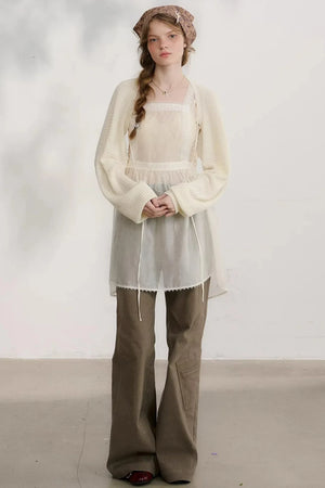 Chestnut Hand-Rolled Flared Pants