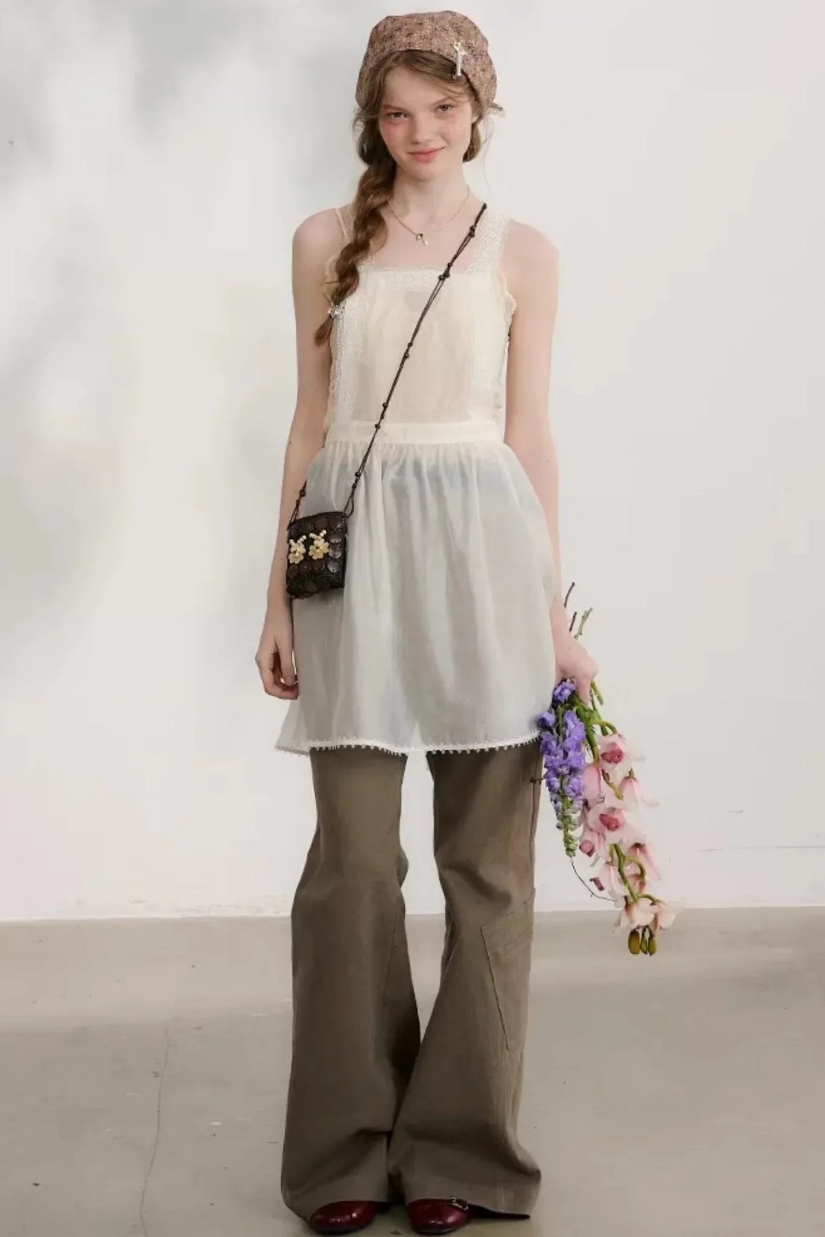 Chestnut Hand-Rolled Flared Pants