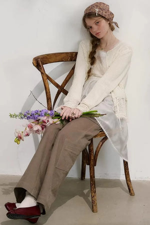 Chestnut Hand-Rolled Flared Pants