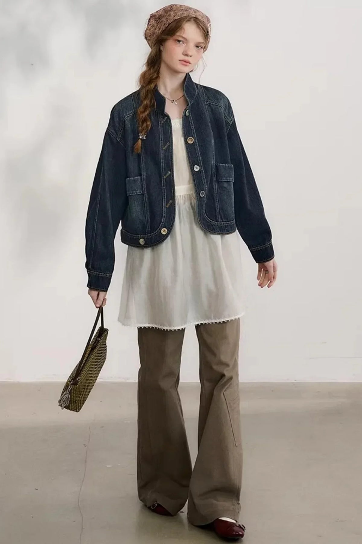 Chestnut Hand-Rolled Flared Pants