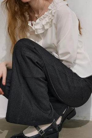 Chestnut Hand-Rolled Flared Pants