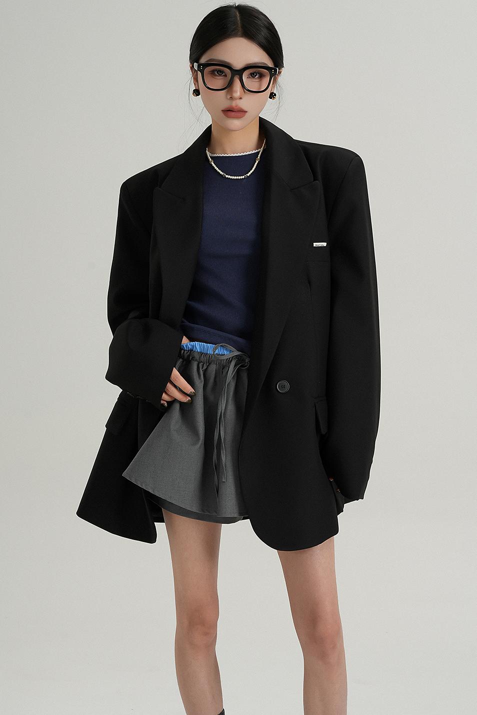 Chic Black And Cream Elegant Jacket