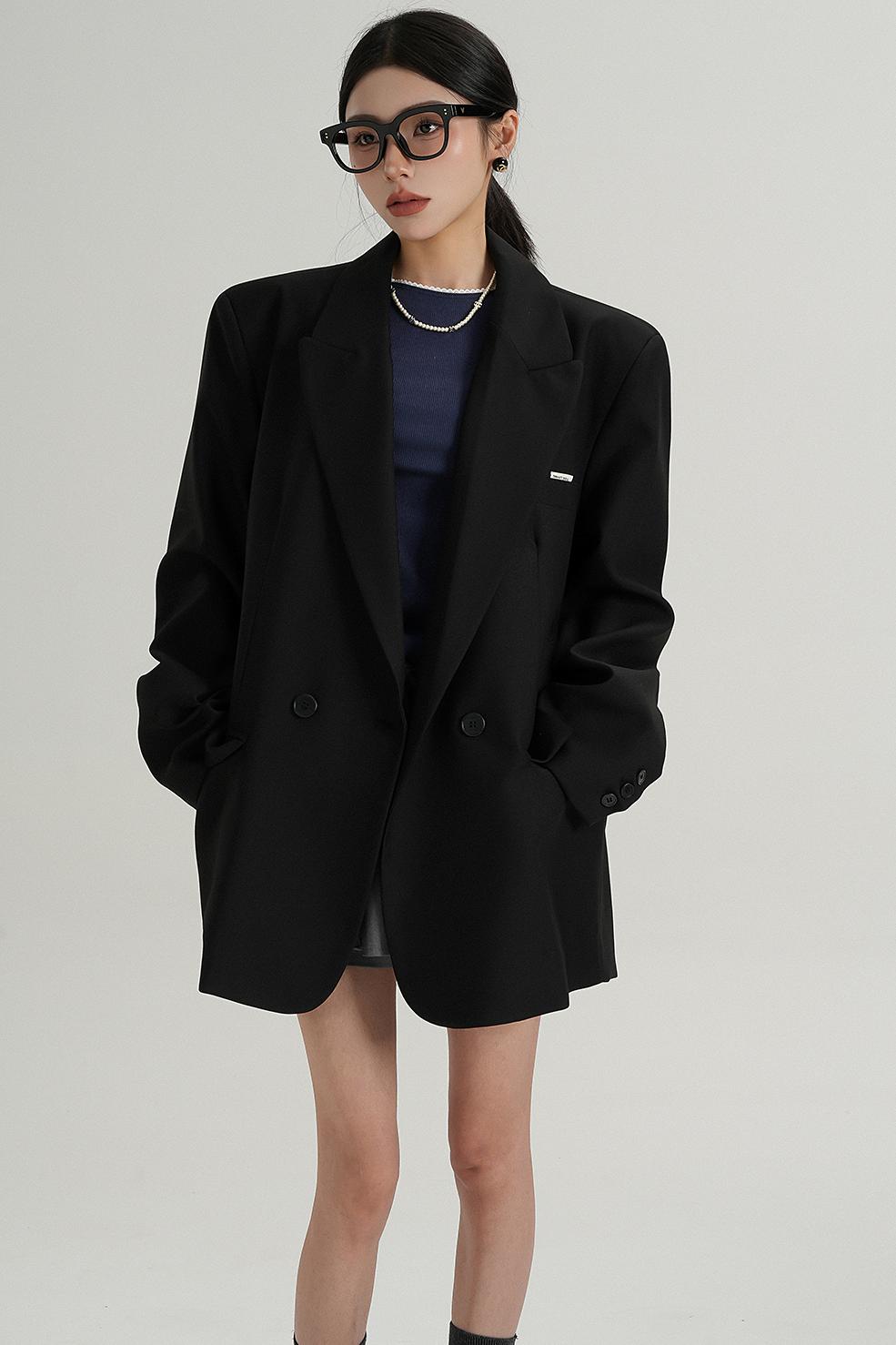Chic Black And Cream Elegant Jacket