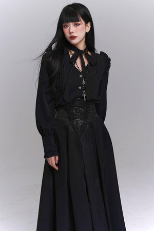 Chic Black Elegant Skirt Set-Up