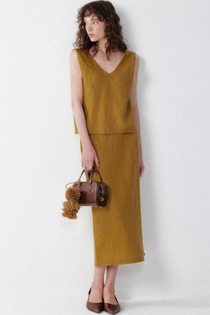 Chic Bowknot V-Neck Vest Set-Up