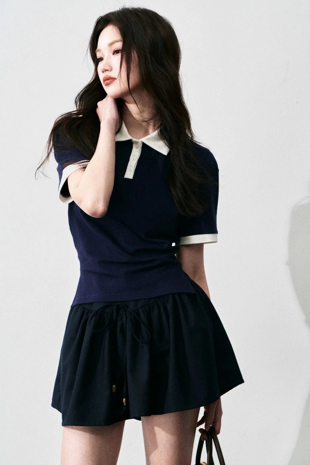 Chic Color-Block Polo Tee