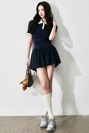 Chic Color-Block Polo Tee