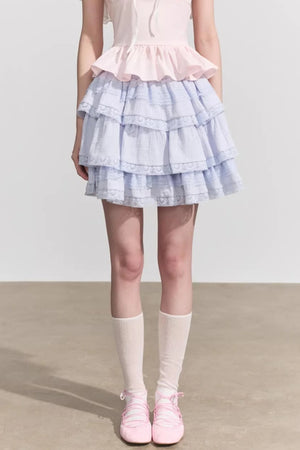 Chic Floral Lace High-Waisted Mini Skirt