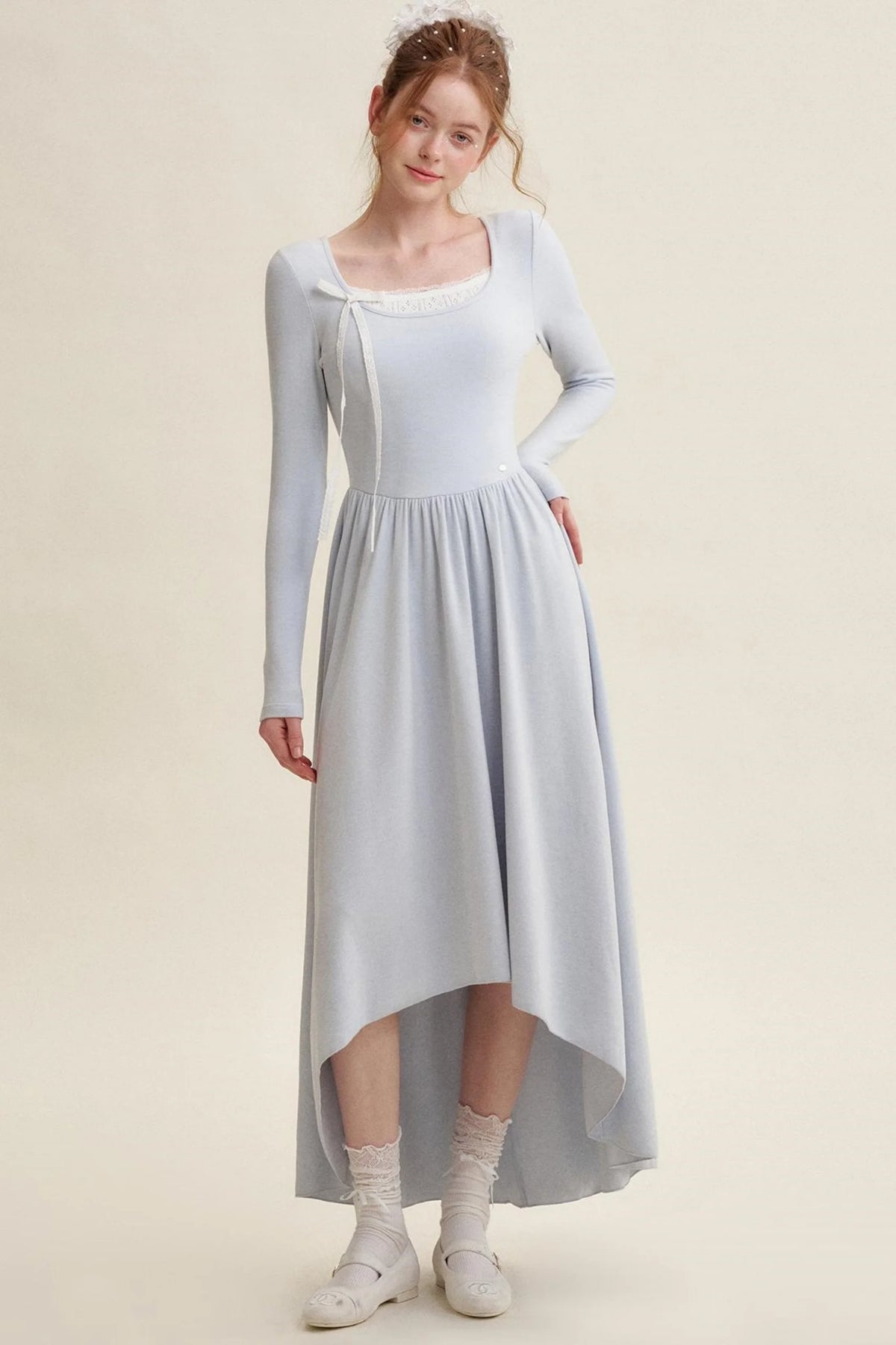 Chic Hollow Lace Flare Dress