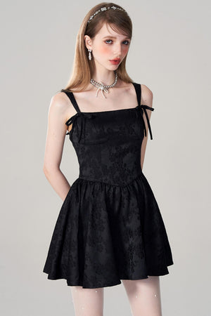 Chic Jacquard Double Strap Dress