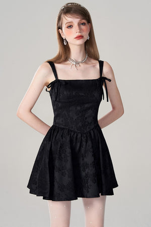 Chic Jacquard Double Strap Dress
