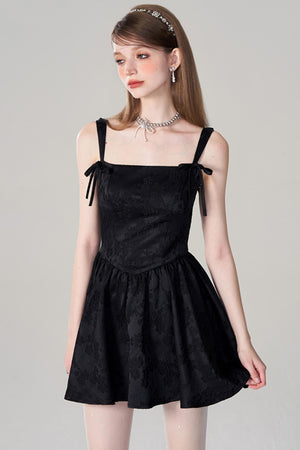 Chic Jacquard Double Strap Dress