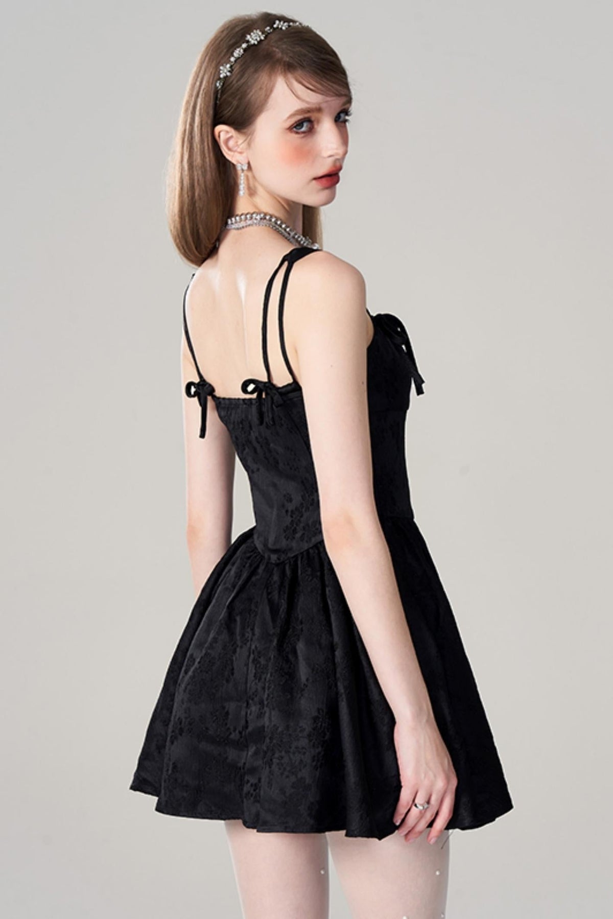 Chic Jacquard Double Strap Dress