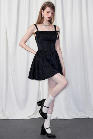Chic Jacquard Double Strap Dress