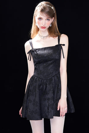 Chic Jacquard Double Strap Dress
