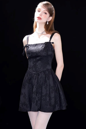 Chic Jacquard Double Strap Dress