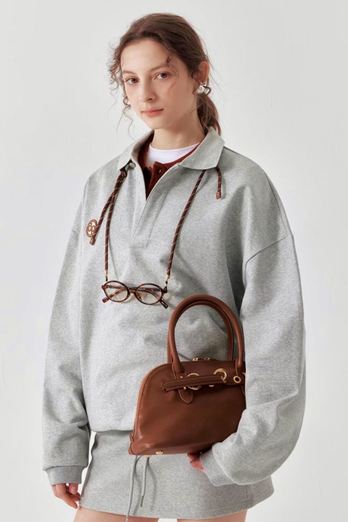 Chic Layered Polo Sweater