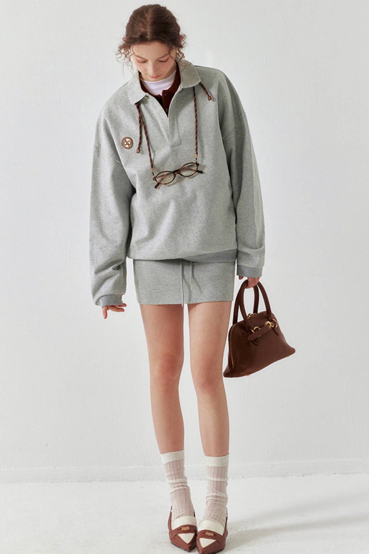 Chic Layered Polo Sweater