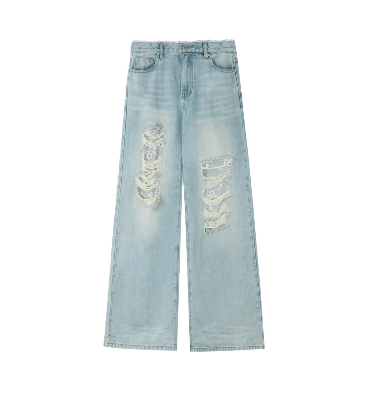 Chic Light Blue Wide-Leg Jeans