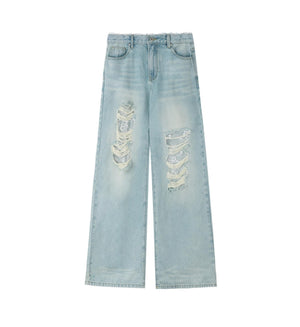 Chic Light Blue Wide-Leg Jeans