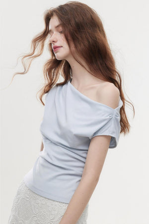 Chic Off-Shoulder Knit Tee
