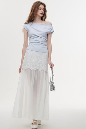 Chic Off-Shoulder Knit Tee