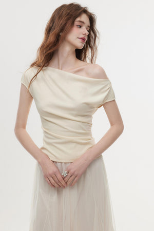 Chic Off-Shoulder Knit Tee