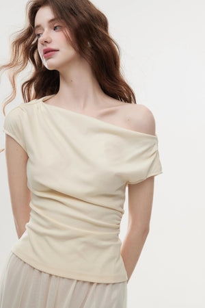 Chic Off-Shoulder Knit Tee