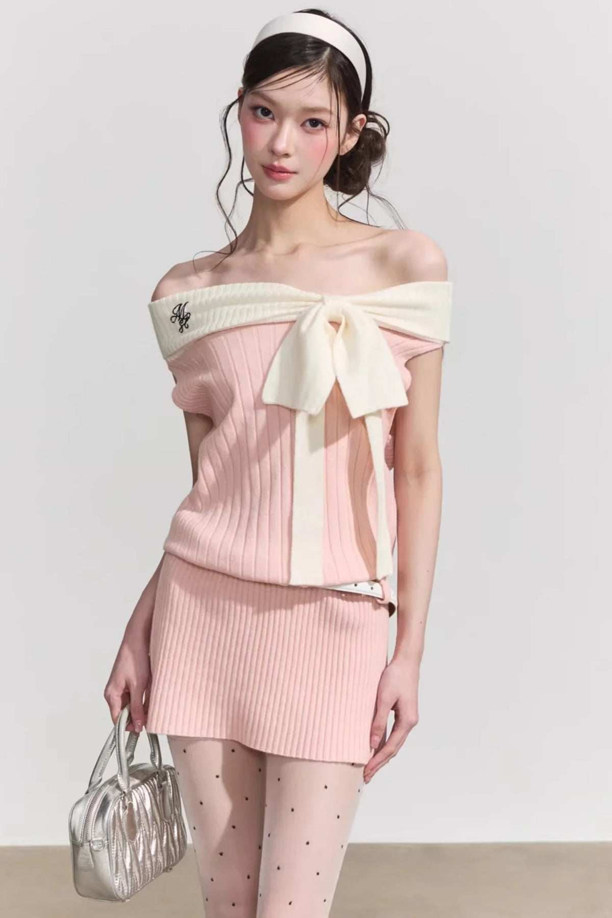 Chic One-Shoulder Bow Tie Mini Dress