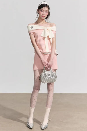 Chic One-Shoulder Bow Tie Mini Dress