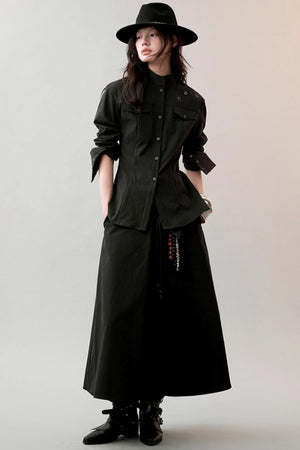 Chic Overlapping Waist Deconstructed Skirt