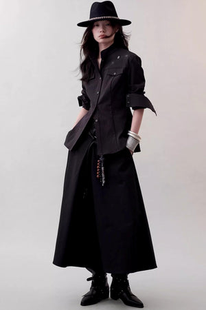 Chic Overlapping Waist Deconstructed Skirt