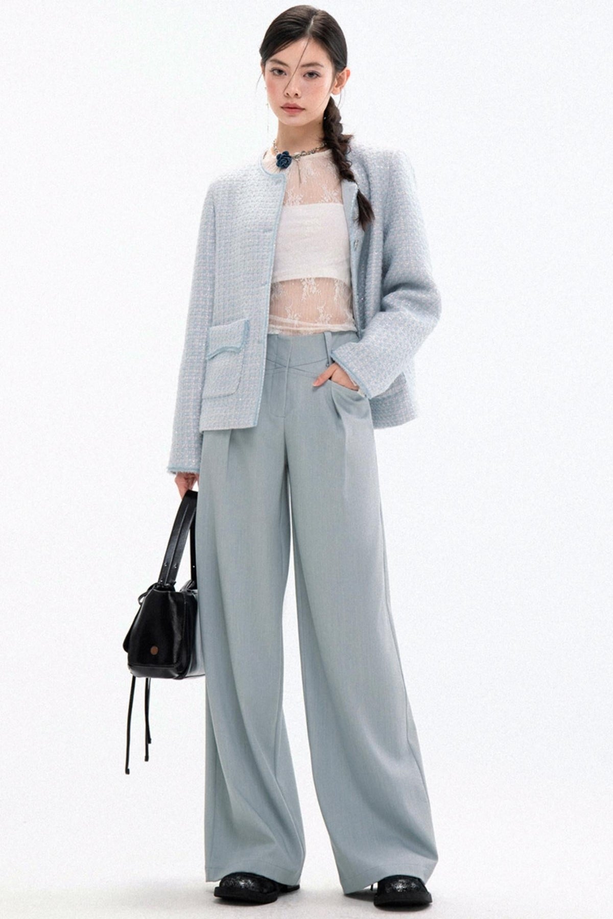 Chic Tweed Coat & Skirt Set-Up