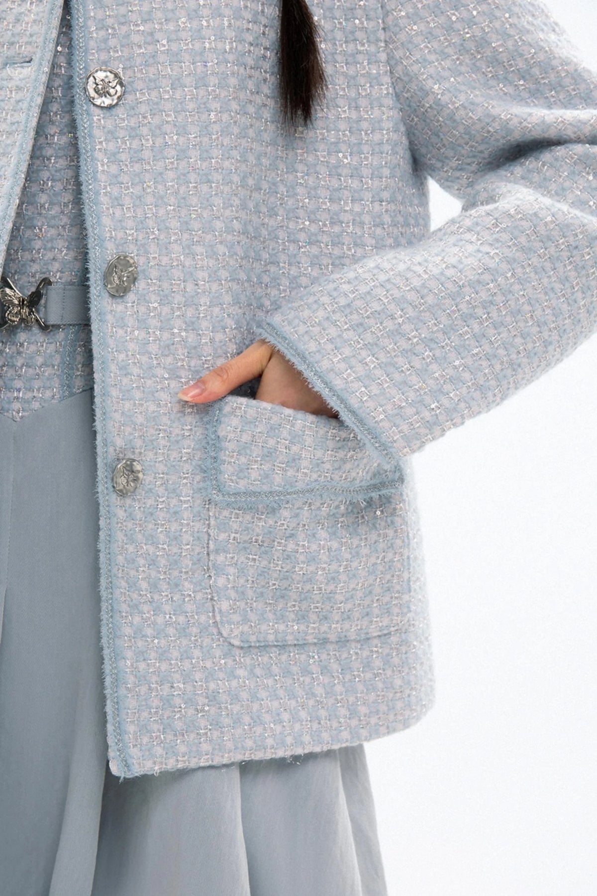 Chic Tweed Coat & Skirt Set-Up