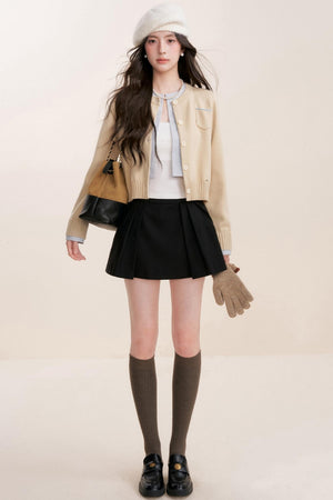 Chic Wool-Blend Cropped Cardigan