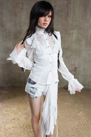 Chiffon Court Tunic Shirt