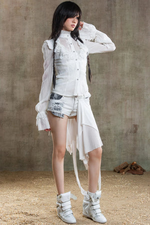 Chiffon Court Tunic Shirt