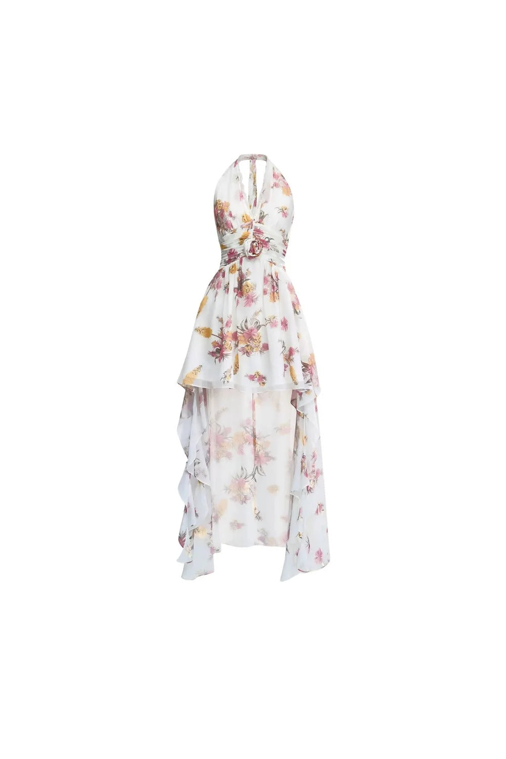 Chiffon Floral V-Neck Dress